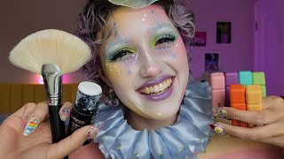 ASMR Friend Does Your Clowncore Makeup 🎪 personal attention pampering layered sounds sleep aid [upl. by Ativak]