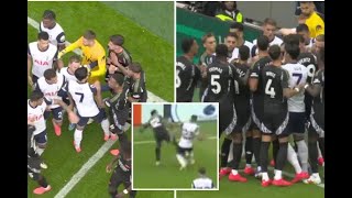 CHAOS at the North London Derby Arsenal Star ATTACKS Tottenham Keeper Vicario After Brutal Tackle [upl. by Niriam]