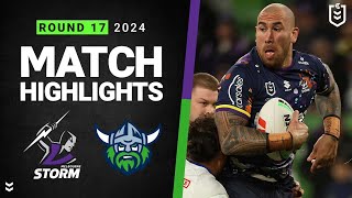 NRL 2024  Storm v Raiders  Match Highlights [upl. by Mychael147]