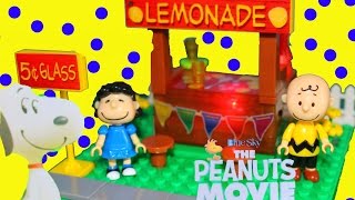 New Peanuts Movie Toy Review Lite Brix Lego Set Lemonade Stand [upl. by Perkins]