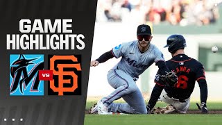 Marlins vs Giants Game Highlights 83124  MLB Highlights [upl. by Levitus764]