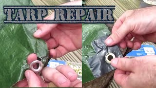 Tarp repair replace damaged grommets [upl. by Dyolf]