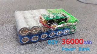 How To Make a 36000 mAh Power Bank Using Old 18650 battery [upl. by Sugden]