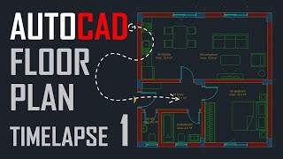 AutoCAD Floor Plan  Timelapse  Part 1 [upl. by Meit]