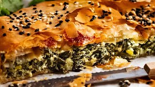 Spanakopita Greek Spinach Feta Pie with Filo Pastry [upl. by Solita]