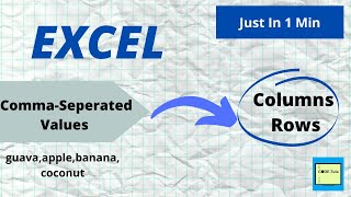 Split comma separated values in excel to rows and columns comma delimiter convert comma seperated [upl. by Jaddan]