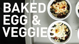 Easy Breakfast Recipe Baked Egg amp Veggies [upl. by Gwen]