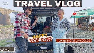 1ST TIME TRAVEL WITH DOGS  WHOLE NIGHT STAY IN CAR  FOLLOW THE COUPLES TRAVEL EXPERIENCE  PUNCH [upl. by Brenan]