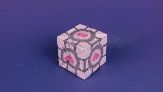 Origami companion cube from portal instructions [upl. by Aymik]