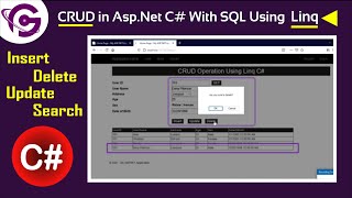 Complete CRUD Operation in AspNet C with SQL Using Linq Step by Step  ProgrammingGeek [upl. by Solnit479]