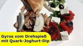 044  Gyros vom Drehspieß mit QuarkJoghurtDip  Gyros vom Iberischen Duroc [upl. by Randal]