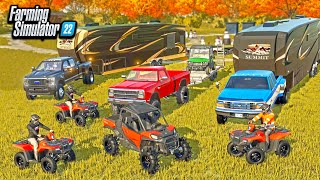 CAMPING WITH NEW TOYHAULERS amp ATV RIDING ROLEPLAY  FARMING SIMULATOR 22 [upl. by Edlitam]