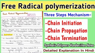 Free Radical Polymerization  Detailed Mechanism And Concept  Synthetic Polymerization Notes [upl. by Thomas451]