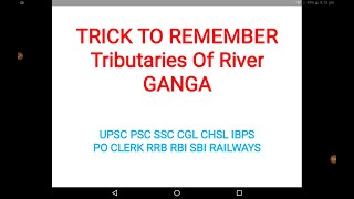 Easy and Simple Trick to learn Tributaries of river GANGA [upl. by Penni]