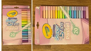 CRAYOLA SUPERTIPS 20 PASTEL COLOURS  UNBOX amp SWATCH [upl. by Razal880]