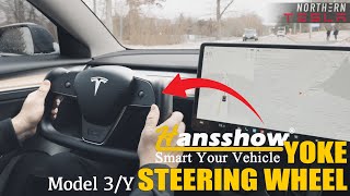 Tesla Yoke Steering Wheel Review amp Install by Hansshow [upl. by Grimbly]