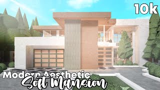 Roblox  Bloxburg 10k Aesthetic Modern Soft Aesthetic Mansion No Largeplot FULL BUILD [upl. by Atived]