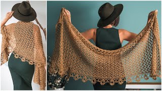 Easy StepbyStep Instructions to Crochet the Elegant Sweet Pea Shawl [upl. by Aradnahc]