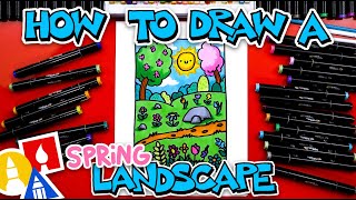 How To Draw A Spring Landscape [upl. by Baten]