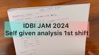 IDBI JAM 2024 self given analysis 1st shift 🥵 IDBI exam review  idbi bankexam [upl. by Burn]