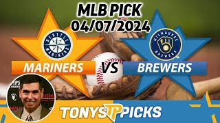 Seattle Mariners vs Milwaukee Brewers 472024 FREE MLB Picks and Predictions on MLB Betting Tips [upl. by Nnylirak]