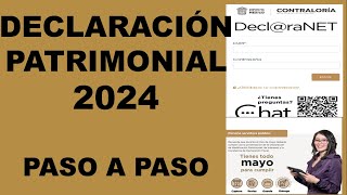 DECLARACIÓN PATRIMONIAL 2024 PASO A PASO [upl. by Judye]