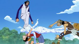 Luffy saves robin from aokiji Luffy vs Aokiji English Sub [upl. by Htrahddis629]