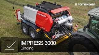 Binding on the IMPRESS round baler  PÖTTINGER [upl. by Snapp]