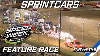 Sprintcars  USA vs WA Speedweek  Bunbury  1st Jan 2024  RICO ABREU amp OLDFIELD  ClayPerView [upl. by Melicent]