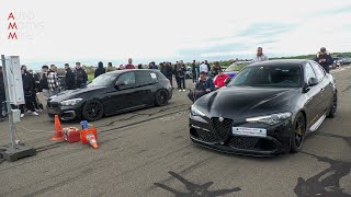 550HP Alfa Romeo Giulia QV vs 600HP BMW M140i [upl. by Ehman]