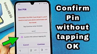 how to set confirm pin without tapping OK on Samsung Galaxy A15 [upl. by Annatsirhc]