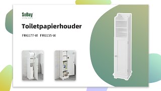 SoBuy Toiletpapierhouder  Badkamerkast  Badkamermeubel  WCrolhouder  Toiletrolhouder  FRG177W [upl. by Tab559]