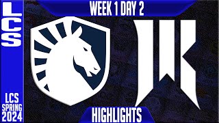 TL vs SR Highlights  LCS Spring 2024 Week 1 Day 2  Team Liquid vs Shopify Rebellion [upl. by Dotti]