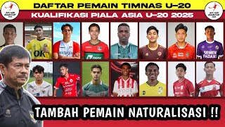 RESMI DIPERKUAT 5 PEMAIN NATURALISASI  PREDIKSI PEMAIN TIMNAS U20 KUALIFIKASI PIALA ASIA U20 2025 [upl. by Skilken]