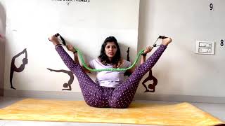 How to use resistance band for stretching  Yoga with Vaibhavlaxmi [upl. by Eustatius]