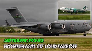 Mercedita Airport Ponce  C17 amp Frontier A321Neo with ATC [upl. by Panaggio240]