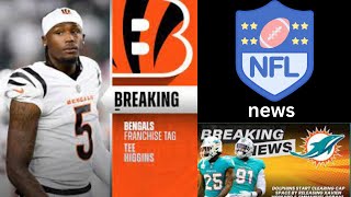 NFL News Bengals Tag Tee Higgins Dolphins to Release Xavien Howard amp Emmanuel Ogbah [upl. by Juxon]