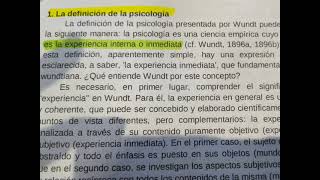 texto Araujo sobre la psicología de Wundt [upl. by Aynotel]