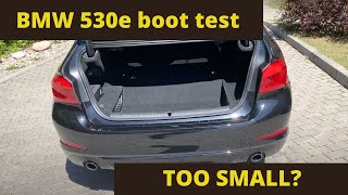 2018 BMW 530e How big is boot space [upl. by Plafker]