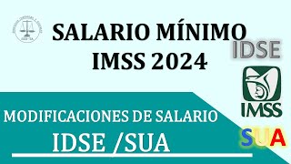 SALARIO MINIMO IMSS 2024 Modificación del Salario Diario Integrado en IDSE y SUA 2024 [upl. by Raual]