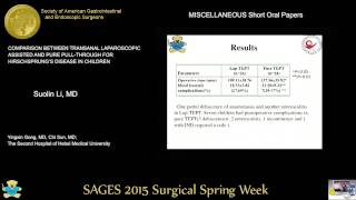 COMPARISON BETWEEN TRANSANAL LAPAROSCOPIC ASSISTED AND PURE PULL THROUGH FOR HIRSCHSPRUNGS DISEASE [upl. by Artened]