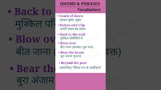 IDIOMS amp PHRASES with meaning English idioms phrases how to learn English IELTS vocabulary [upl. by Ahsirk]