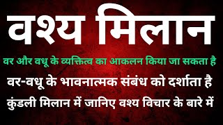 VASHYA MILAAN  वश्य मिलान  कुंडली मिलान में वश्य कूट का महत्व  विवाह शक्ति गतिशीलता को समझाता है [upl. by Mcevoy]