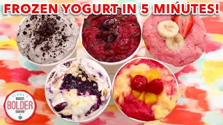 Homemade Frozen Yogurt in 5 Minutes No Machine 5 New Flavors [upl. by Yadrahs]