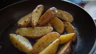 How to make Crispy Potato WedgesChips on a Frypan [upl. by Aiekam]