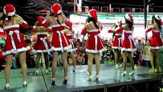 Sexy Santa Girls in Thailand singing Christmas Charols on Lamai Beach Koh Samui Island [upl. by Nair]