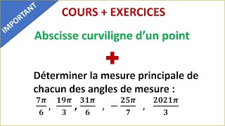 Abscisse curviligne d’un point  Calcul trigonométrique  Tronc commun scientifique et technologique [upl. by Sax]