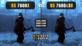 Ryzen 5 7600x vs Ryzen 5 7600x3D  1080p 1440p 4K  What 3D VCache Can Do  4070 Ti Super [upl. by Akeit]