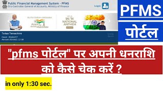 pfms se bank balance kaise check kare  how to check bank balance in pfms  पीएफएमएस पोर्टल [upl. by Kcirrad]