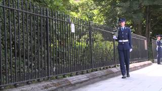 Irish Air Corps perform ceremonial drill at the National Memorial Merrion Square [upl. by Tomkins]